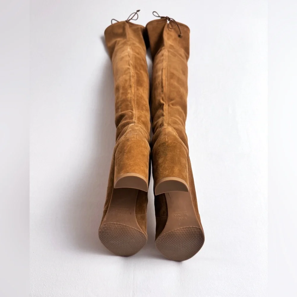 Stuart Weitzman Suede Leather Over-The-Knee Boots Size 41 Classic Old Money